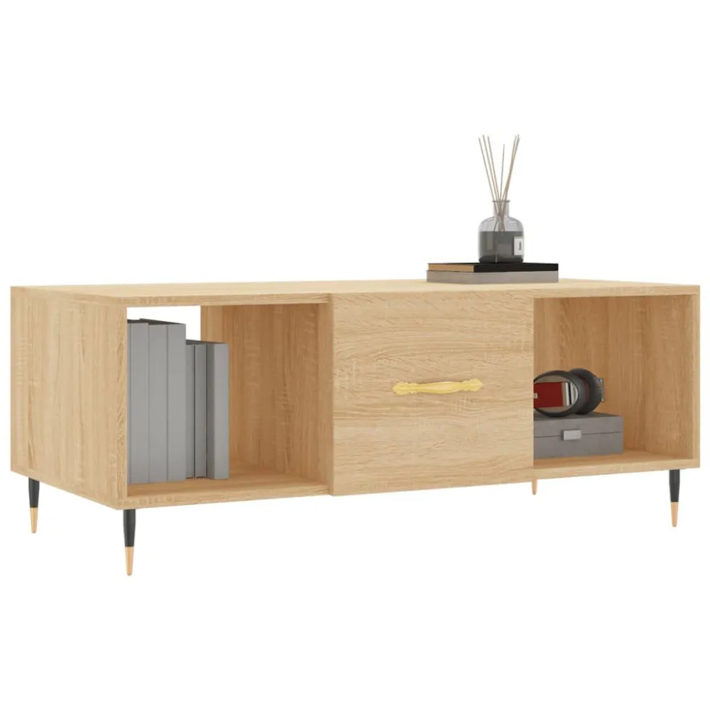 Mesa Dobrável para Mesa de centro 102x50x40 derivados de madeira carvalho sonoma