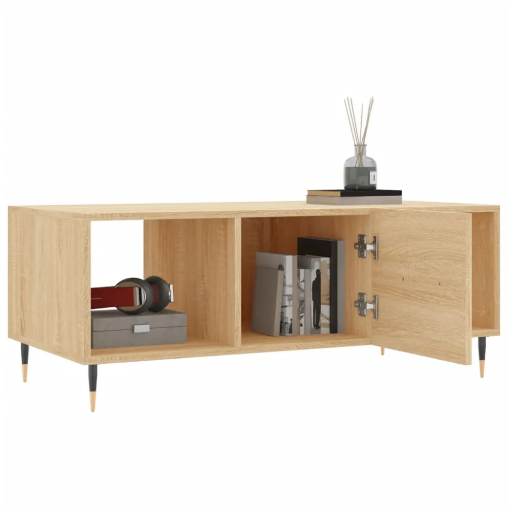 Mesa Dobrável para Mesa de centro 102x50x40 derivados de madeira carvalho sonoma