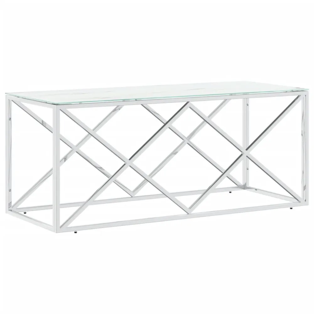 Mesa Dobrável para Mesa de centro 110x45x45 cm ço inoxidável e vidro