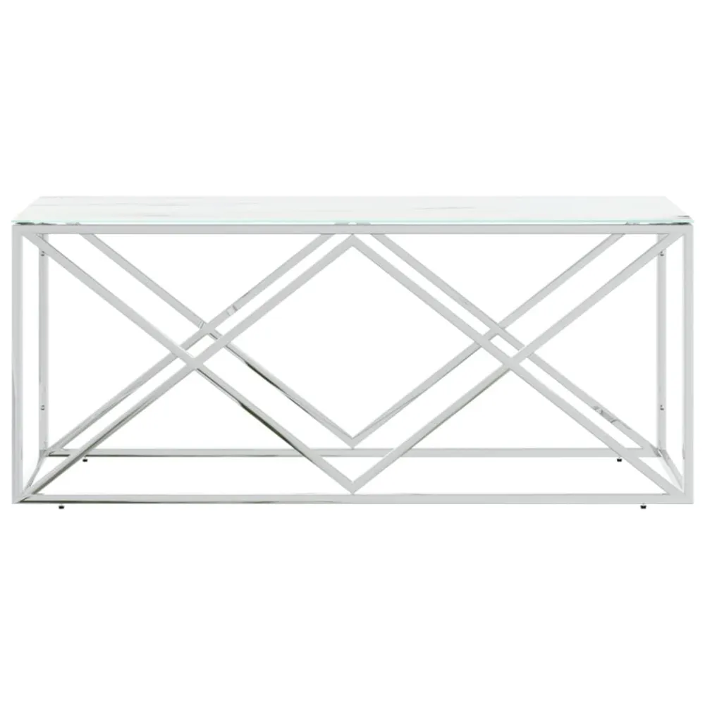 Mesa Dobrável para Mesa de centro 110x45x45 cm ço inoxidável e vidro