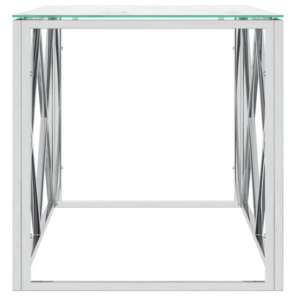 Mesa Dobrável para Mesa de centro 110x45x45 cm ço inoxidável e vidro
