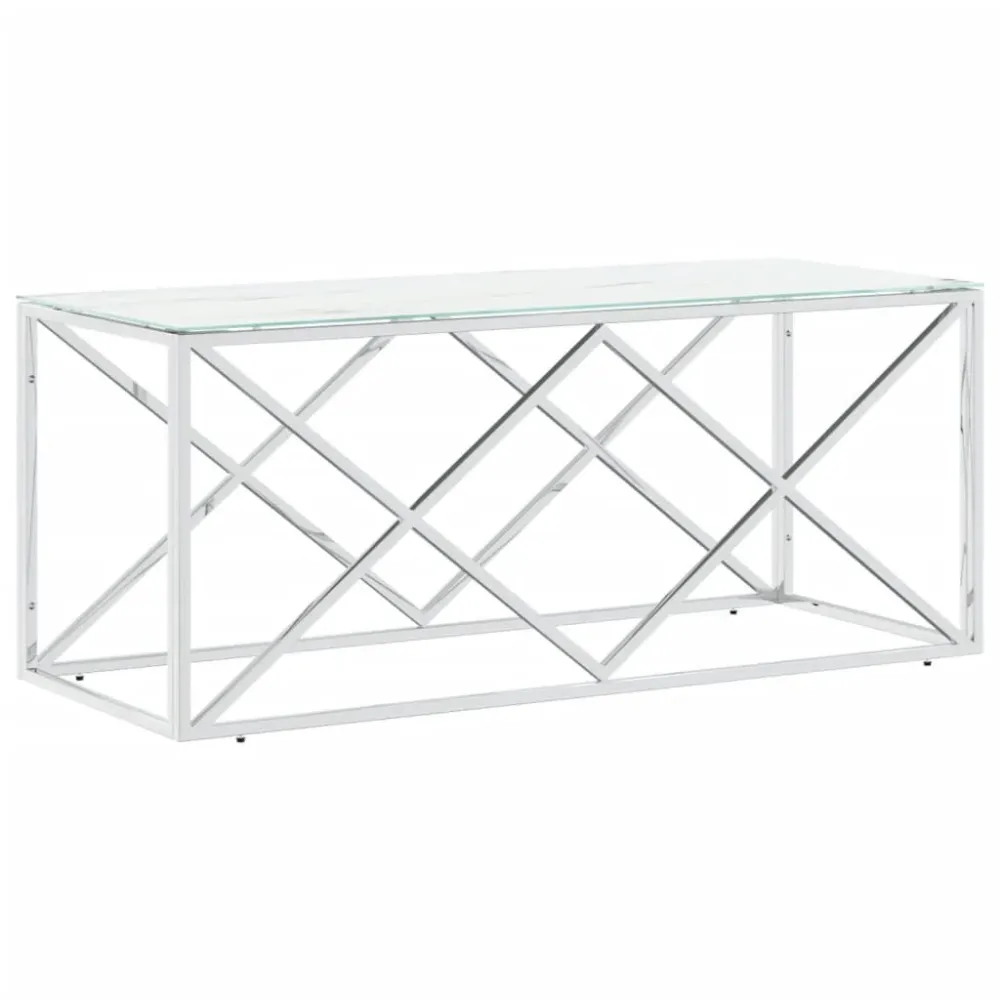 Mesa Dobrável para Mesa de centro 110x45x45 cm ço inoxidável e vidro
