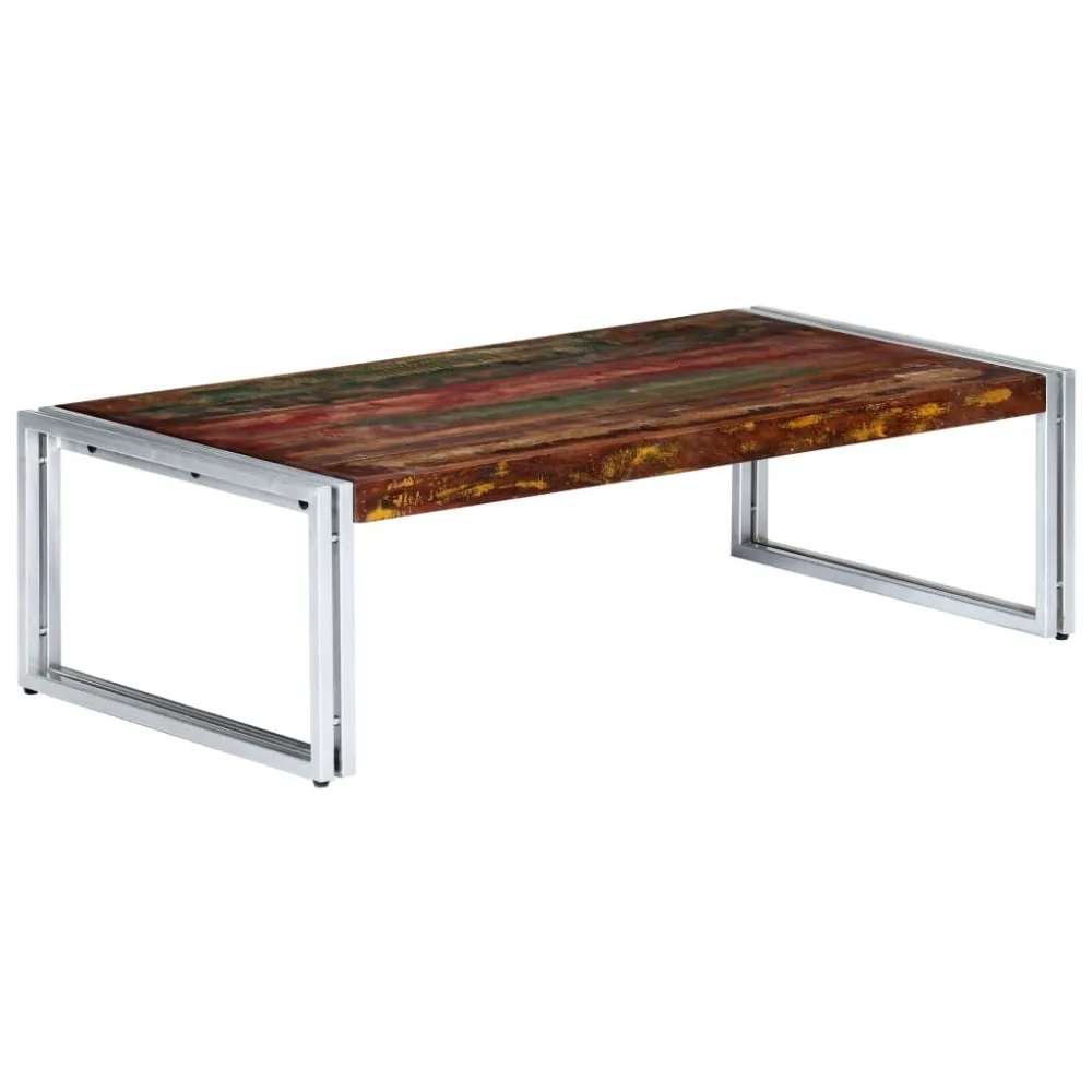 Mesa Dobrável para Mesa de centro 120x60x35 cm madeira recuperada maciç