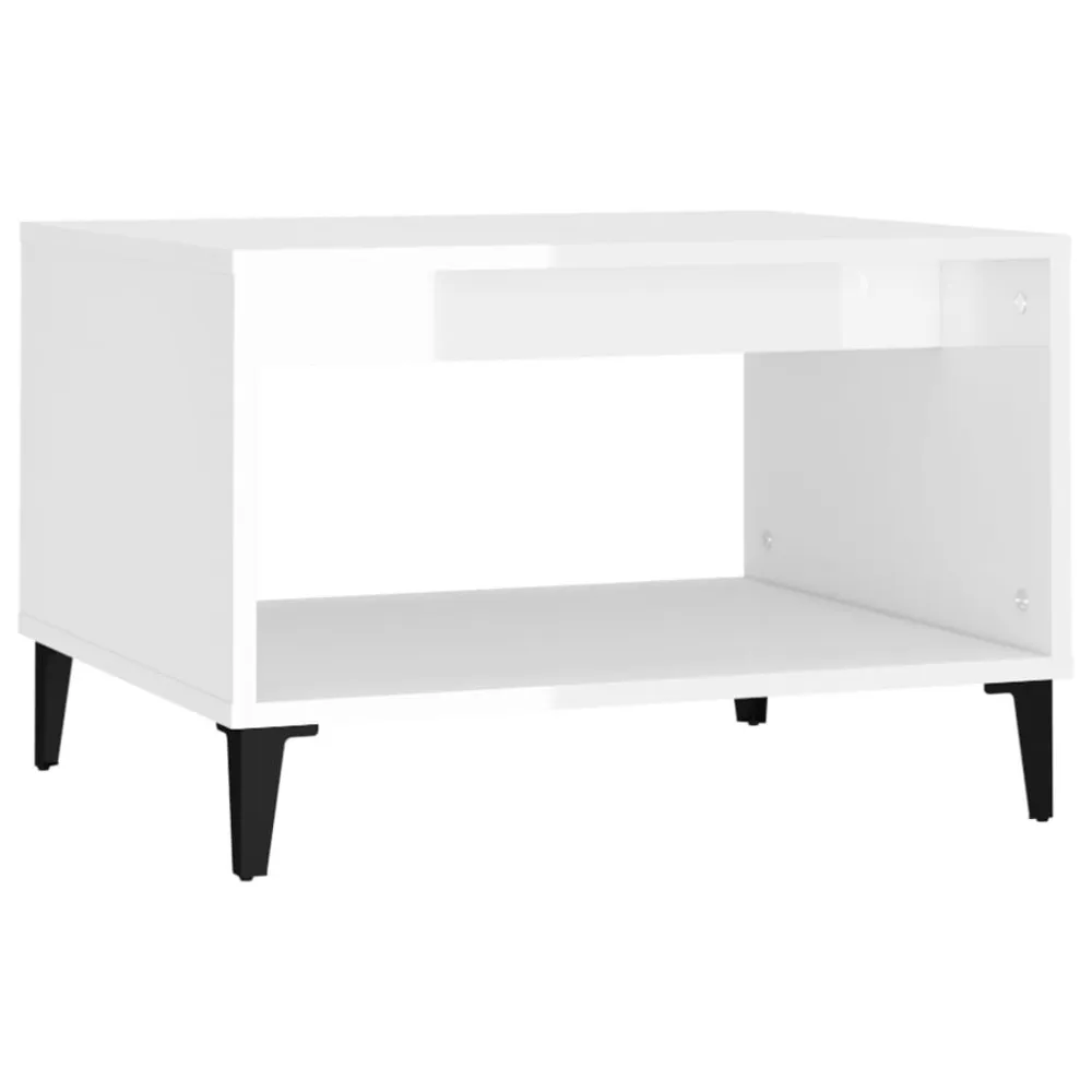Mesa Dobrável para Mesa de centro 60x50x40 cm derivados madeira branco reluzente