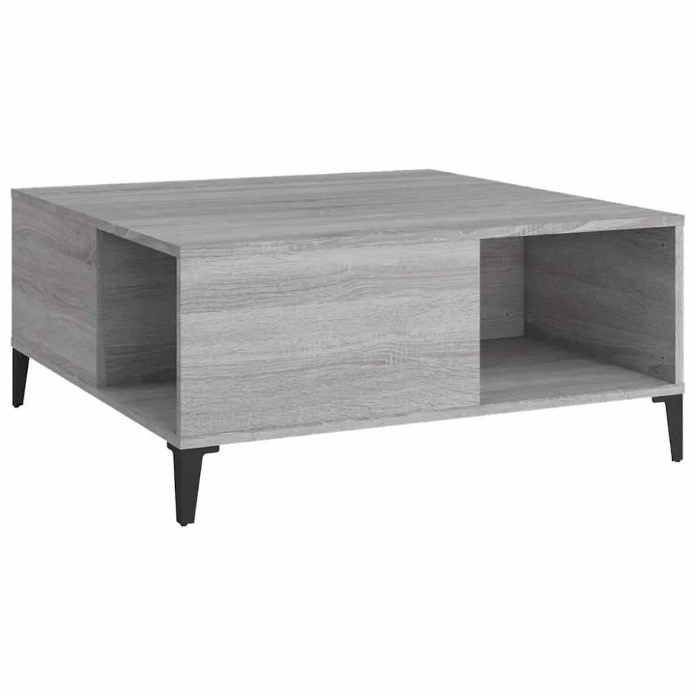 Mesa Dobrável para Mesa de centro 80x80x36,5 cm derivados madeira cinzento sonoma