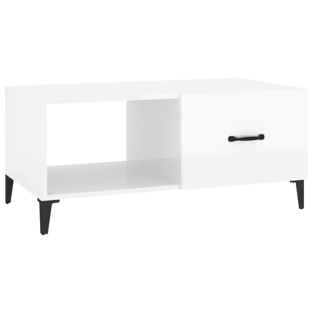 Mesa Dobrável para Mesa de centro 90x50x40 cm madeira processada branco radiante