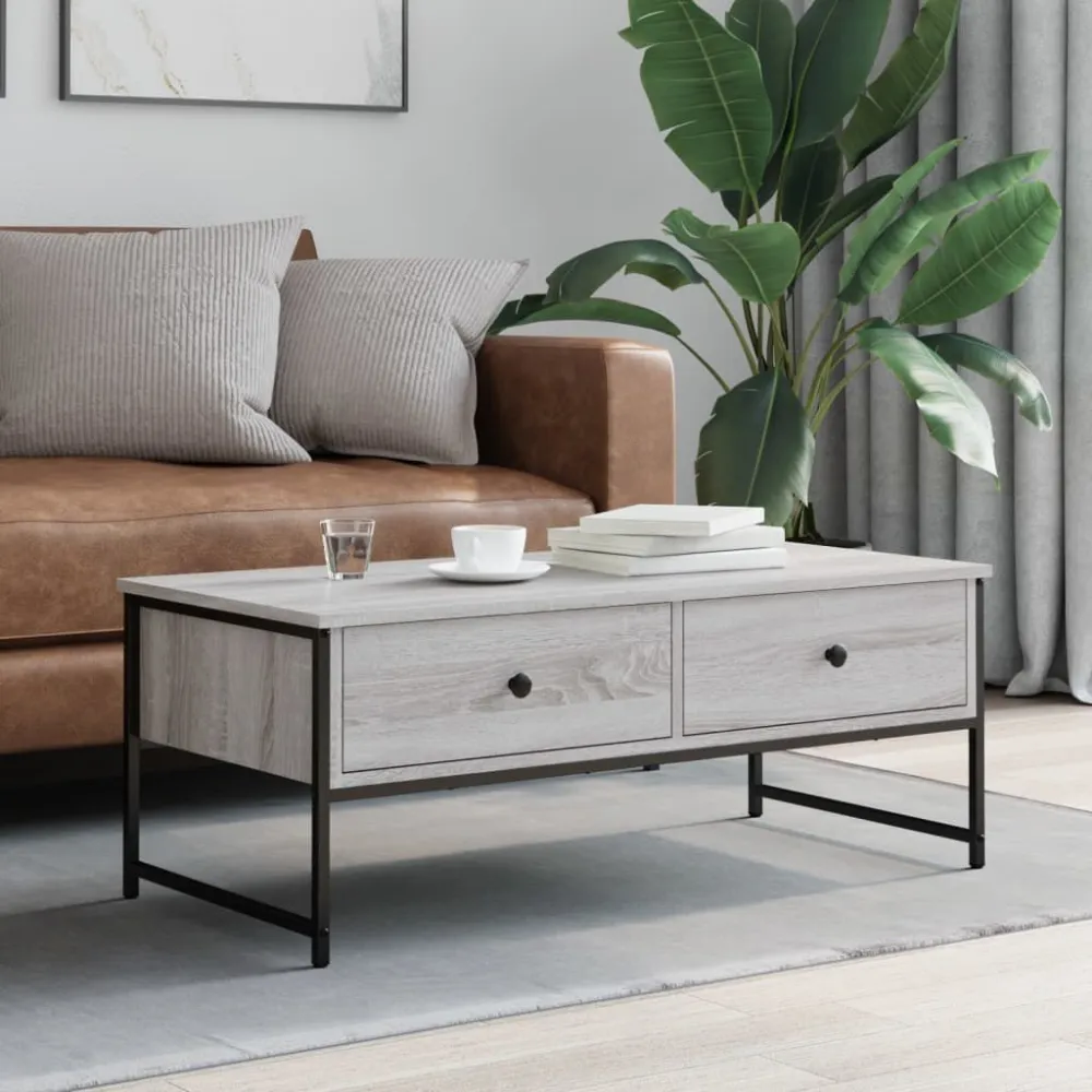 Mesa de Exterior em Mesa de centro 101x49x39,5 cm derivados madeira cinzento sonoma