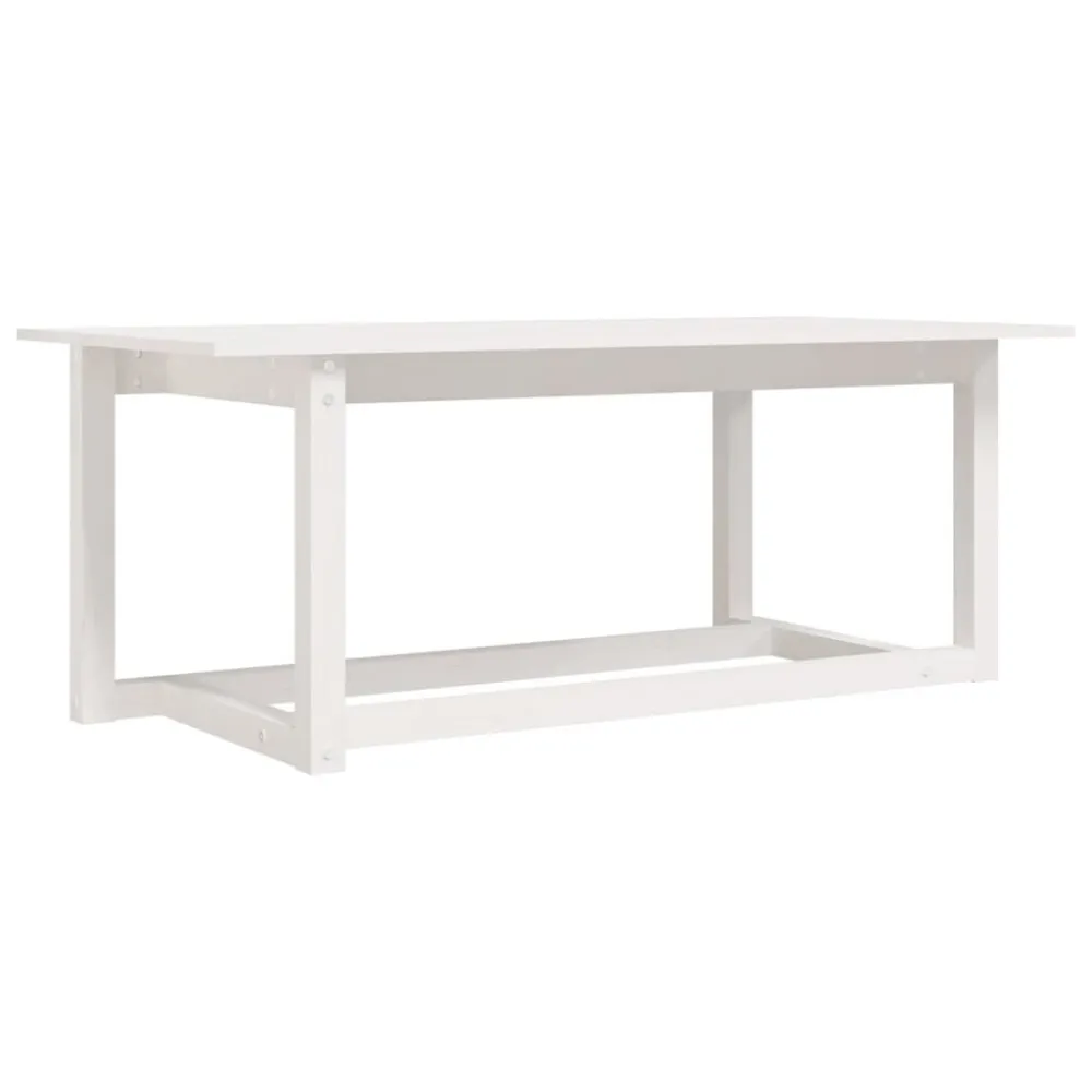 Mesa de Exterior em Mesa de centro 110x55x45 cm madeira de pinho maciç branco