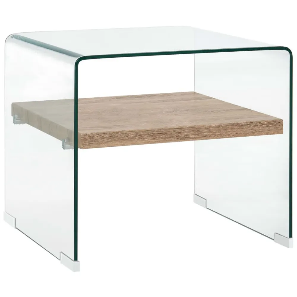 Mesa de Exterior em Mesa de centro 50x50x45 cm vidro temperado transparente