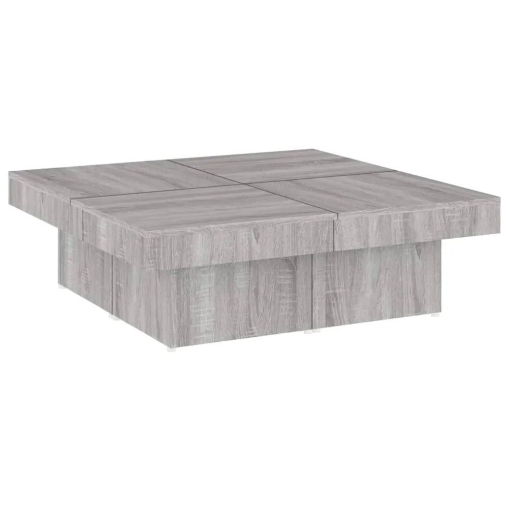 Mesa de Exterior em Mesa de centro 90x90x28 cm derivados madeira cinzento sonoma