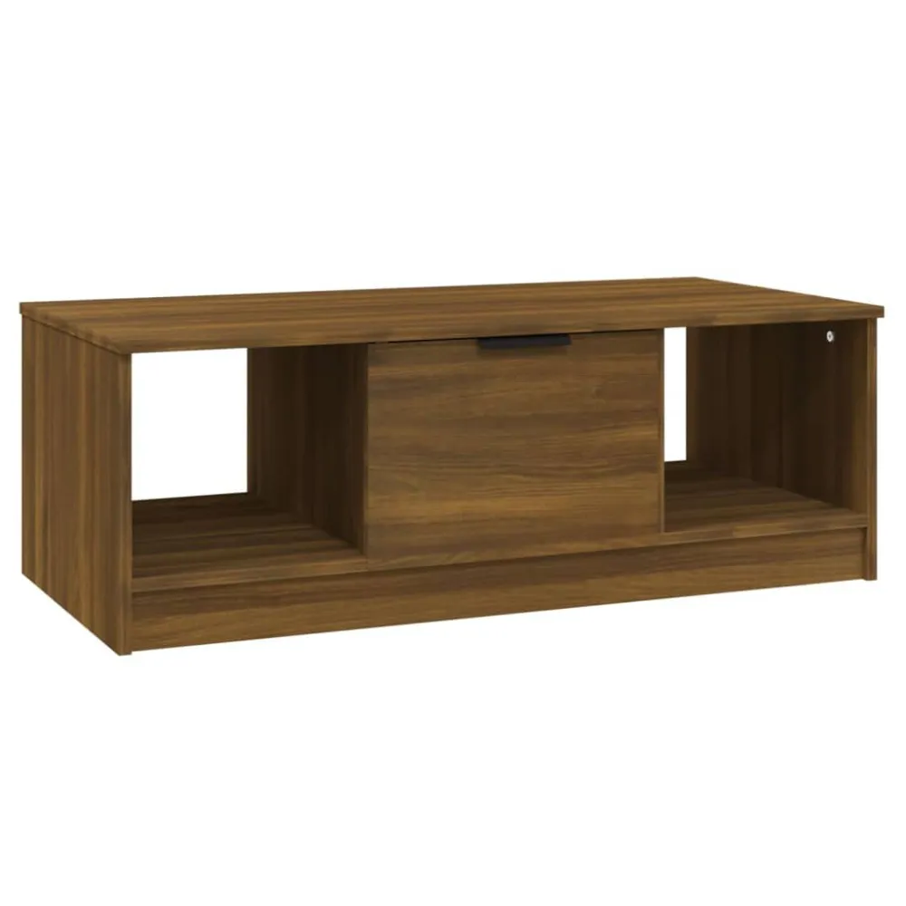 Mesa de Ferro Fundido Mesa centro 102x50x36 cm derivados de madeira carvalho castanho