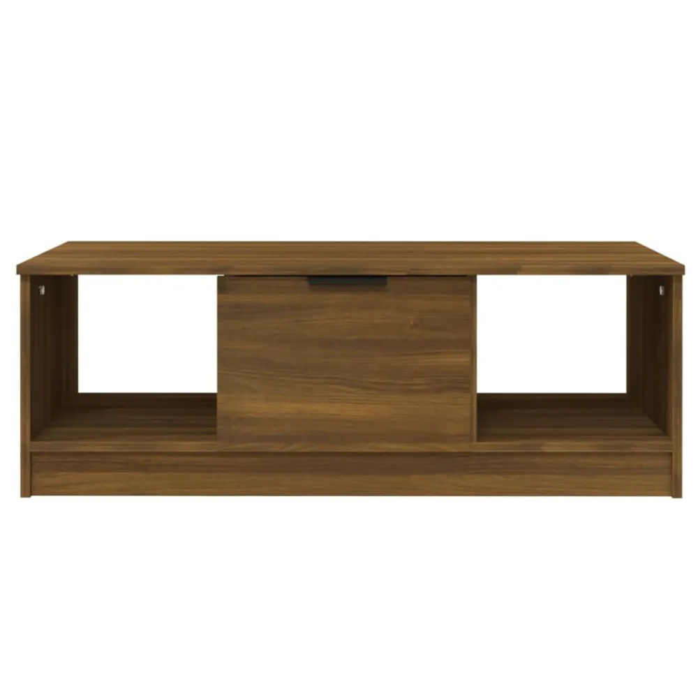 Mesa de Ferro Fundido Mesa centro 102x50x36 cm derivados de madeira carvalho castanho