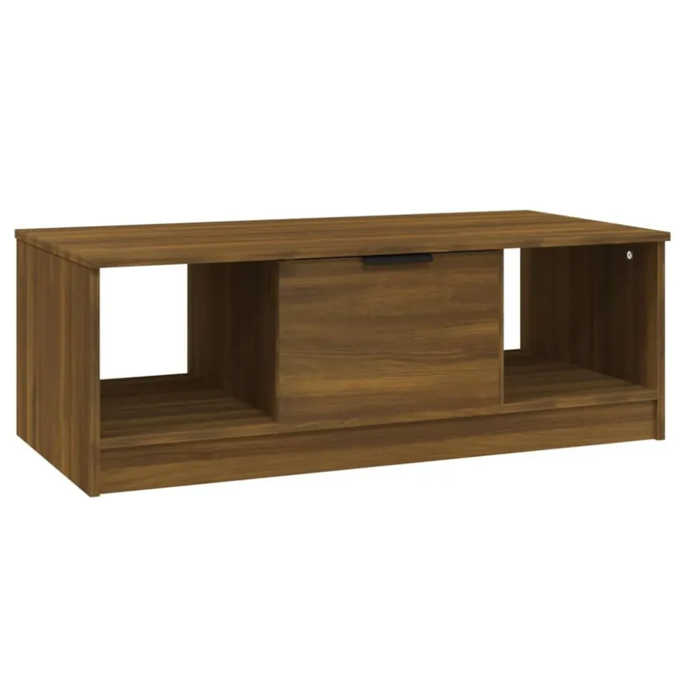 Mesa de Ferro Fundido Mesa centro 102x50x36 cm derivados de madeira carvalho castanho