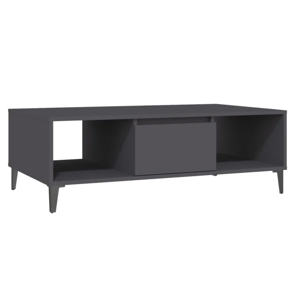 Mesa de Ferro Fundido Mesa de centro 103,5x60x35 cm derivados de madeira cinza