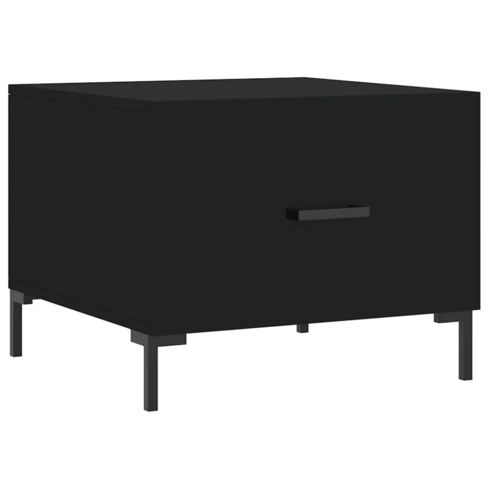 Mesa de Ferro Fundido Mesa de centro 50x50x40 cm derivados de madeira preto