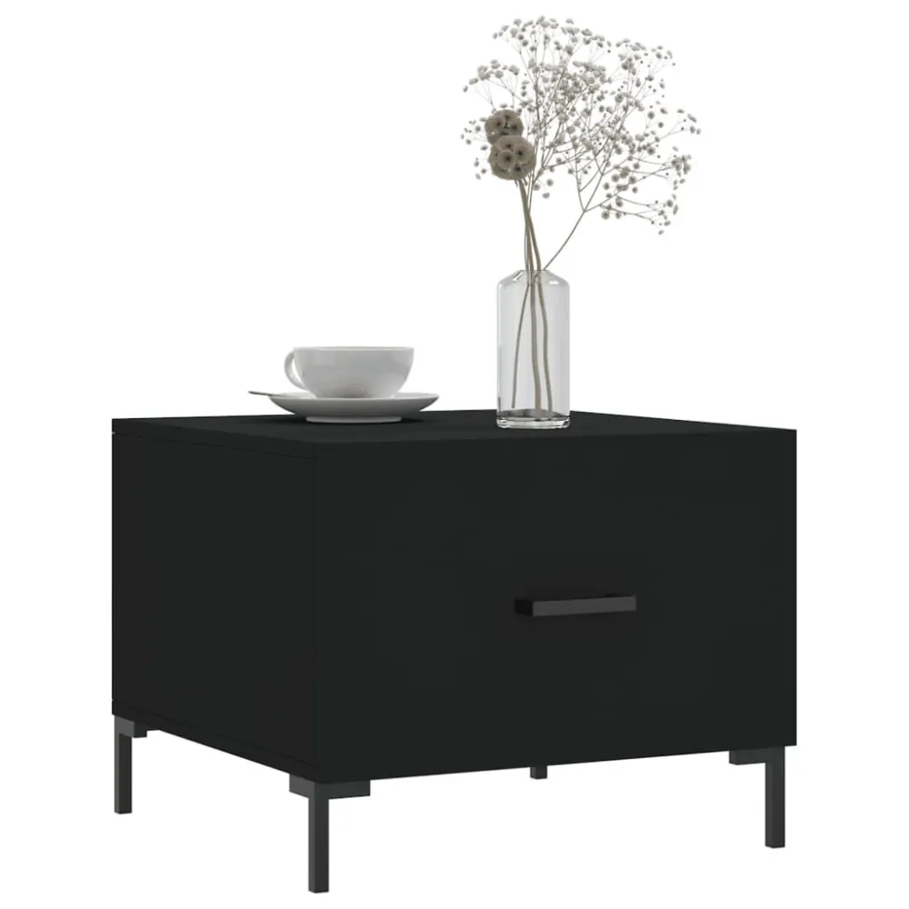 Mesa de Ferro Fundido Mesa de centro 50x50x40 cm derivados de madeira preto