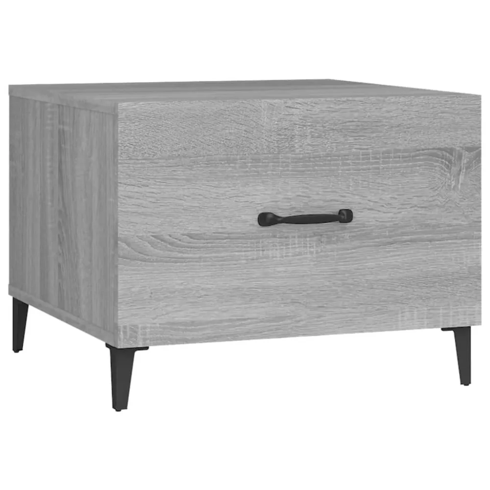 Mesa de Ferro Fundido Mesa de centro com pernas de metálico 50x50x40 cm sonoma cinzento