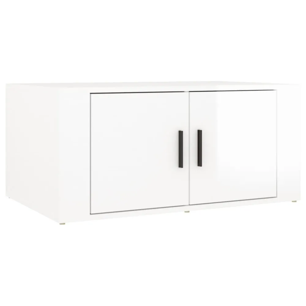 Mesa de Jardim Mesa de centro 80x50x36 cm derivados madeira branco reluzente