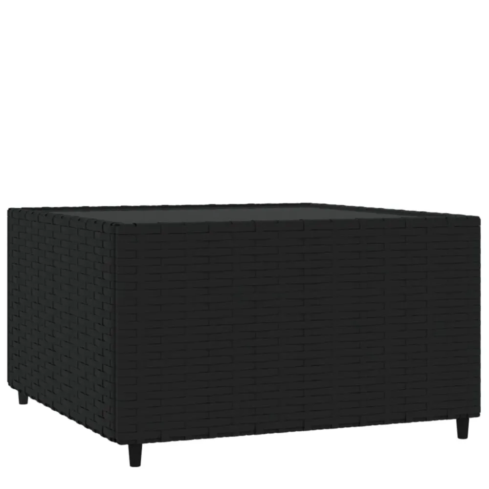 Mesa de Jardim Mesa de centro para jardim quadrada 50x50x30 cm vime PE preto