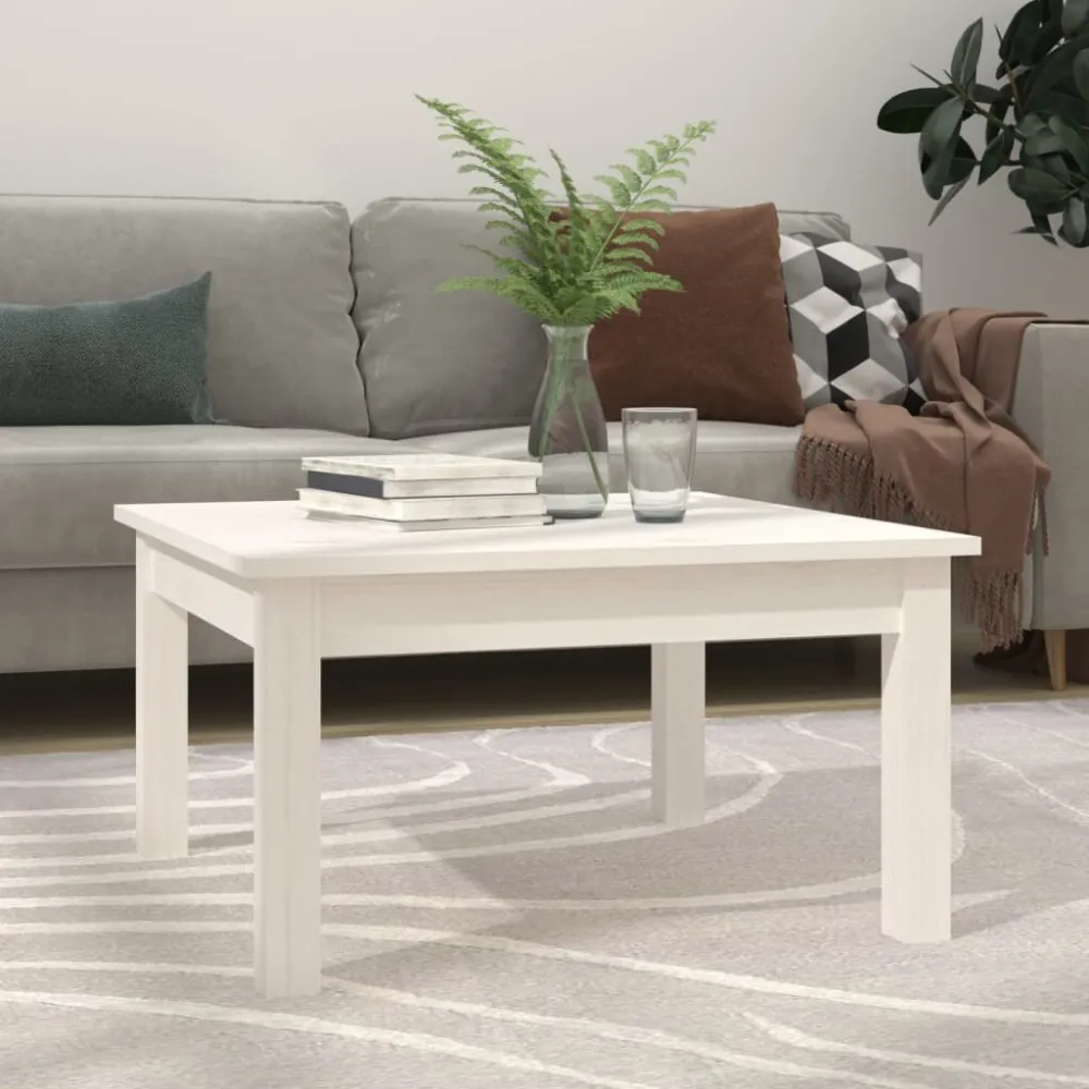 Mesa de Jardim Robusta Mesa de centro 55x55x30 cm pinho maciço branco