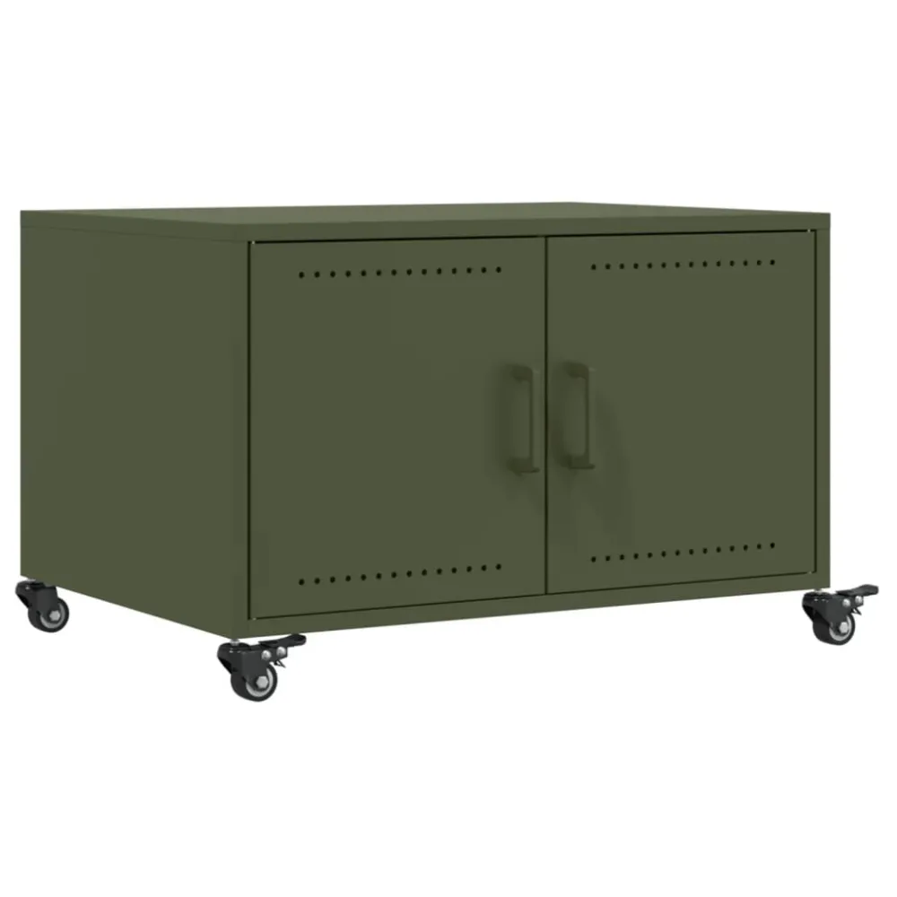 Mesa de Jardim Robusta Mesa de centro 68x50x43,5 cm ço verde azeitona
