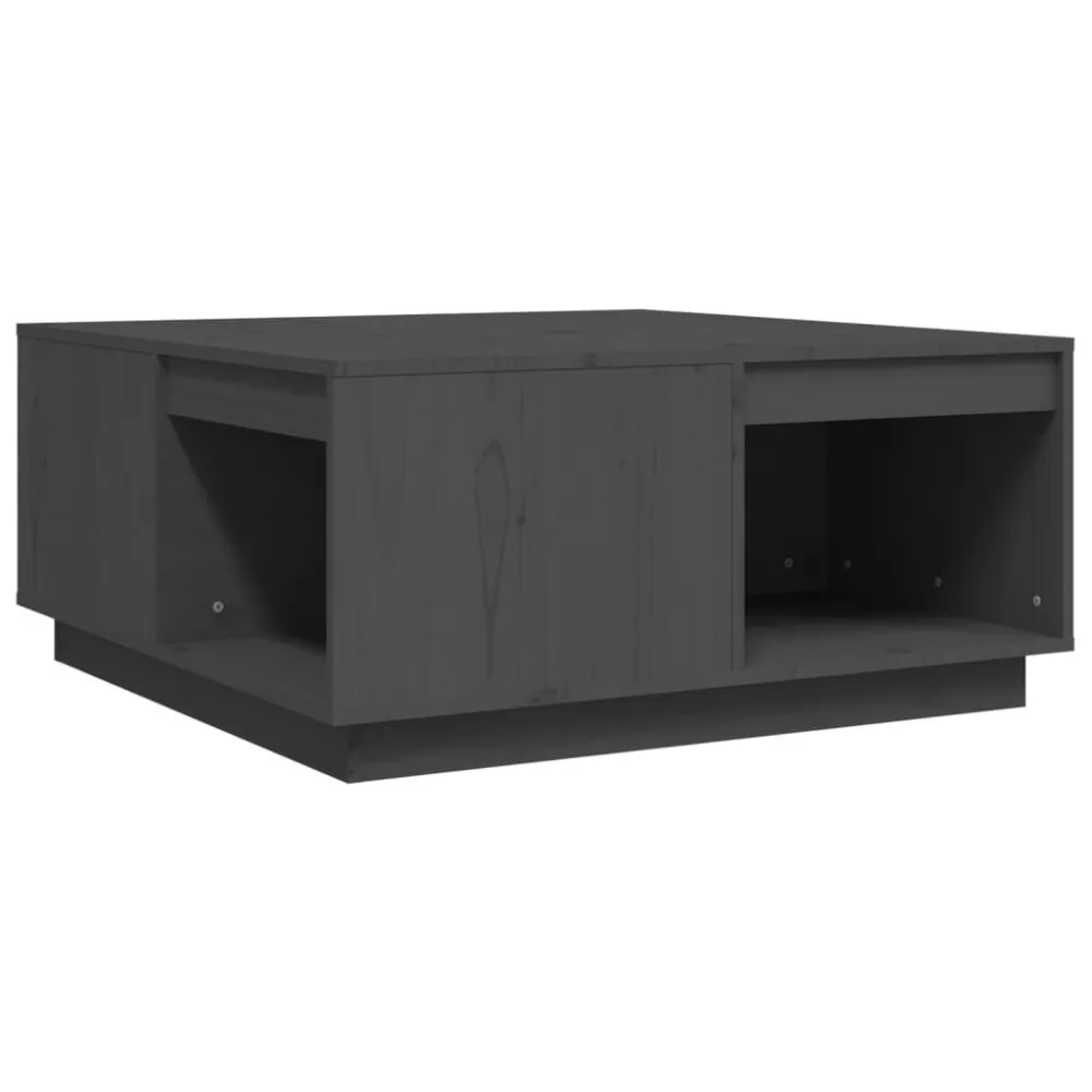 Mesa de Jardim Robusta Mesa de centro 80x81x36,5 cm madeira de pinho maciç cinzento