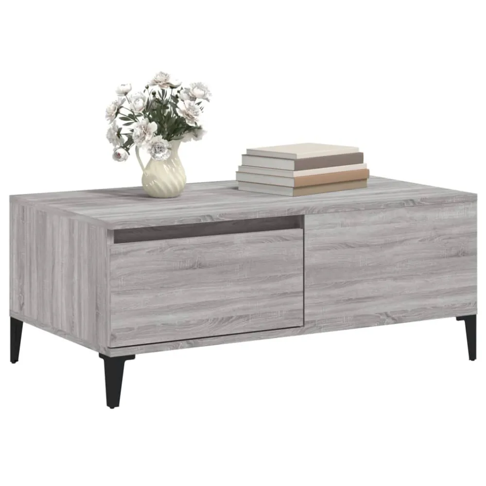 Mesa de Jardim Robusta Mesa de centro 90x50x36,5 cm derivados madeira cinzento sonoma