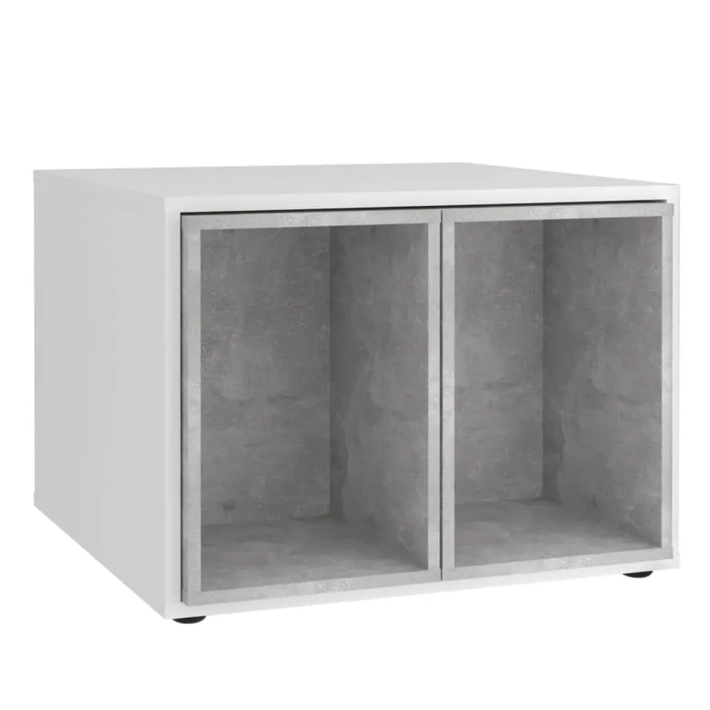 Mesa de Pátio FMD Mesa de centro com 2 mesas de apoio 67,5x67,5x50 cm branco/cimento