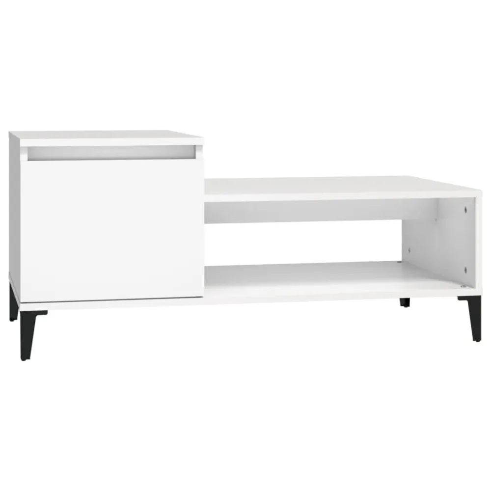 Mesa de Pátio Mesa de centro 100x50x45 cm derivados de madeira branco