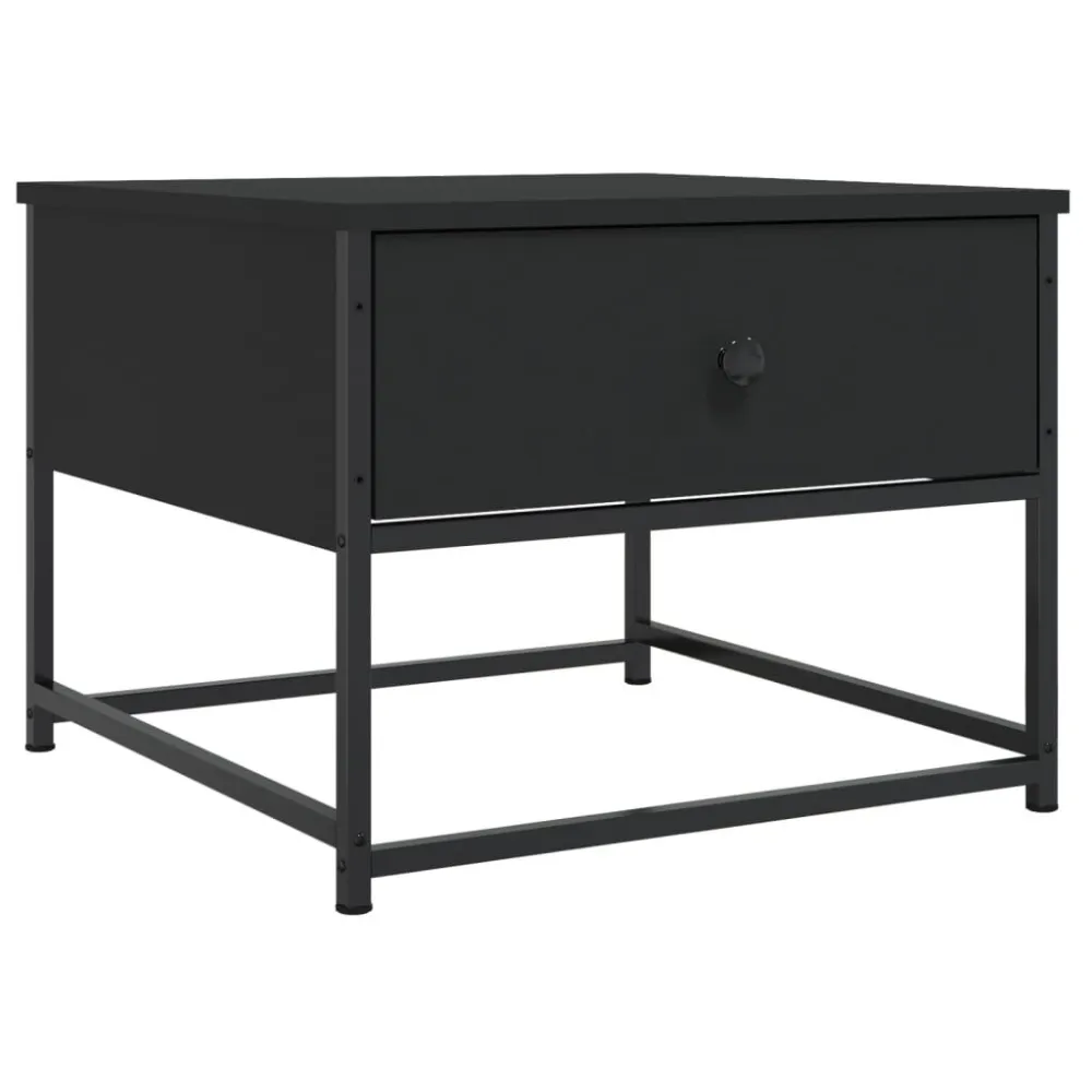 Mesa de Pátio Mesa de centro 51x51x40 cm derivados de madeira preto