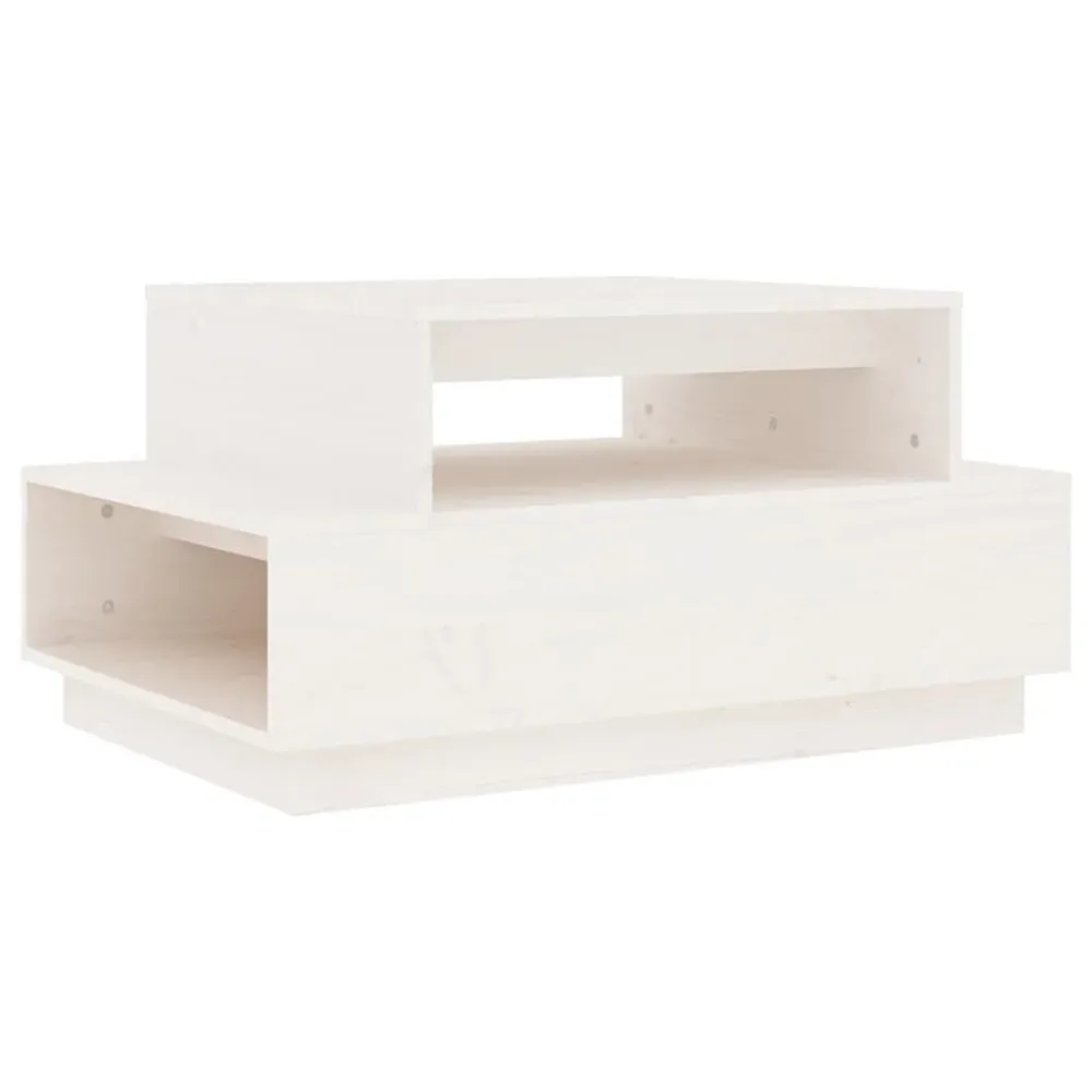 Mesa de Pátio Mesa de centro 80x55x40,5 cm madeira de pinho maciç branco