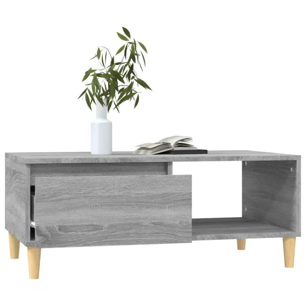 Mesa de Pátio Mesa de centro 90x50x36,5 cm derivados madeira cinzento sonoma