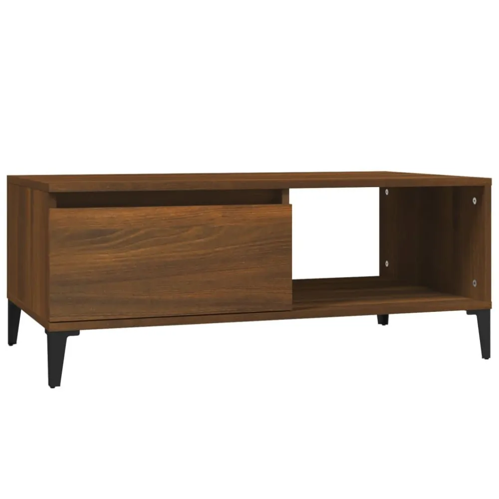 Mesa de Pátio Mesa de centro 90x50x36,5cm derivados madeira carvalho castanho