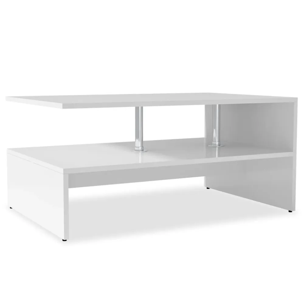 Mesa de Pátio Mesa de centro derivados de madeira 90x59x42 cm branco