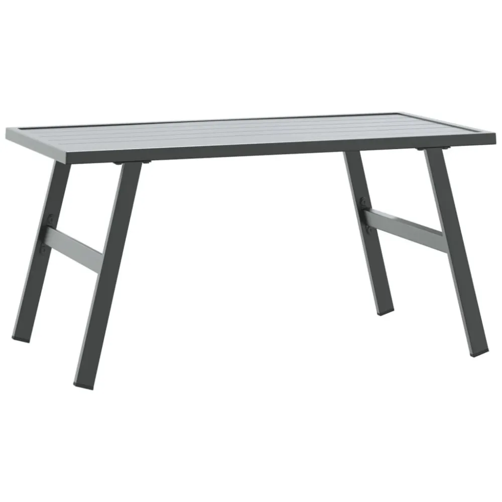 Mesa de Pátio Mesa de centro para jardim 90x45x35 cm ço revestido pó preto