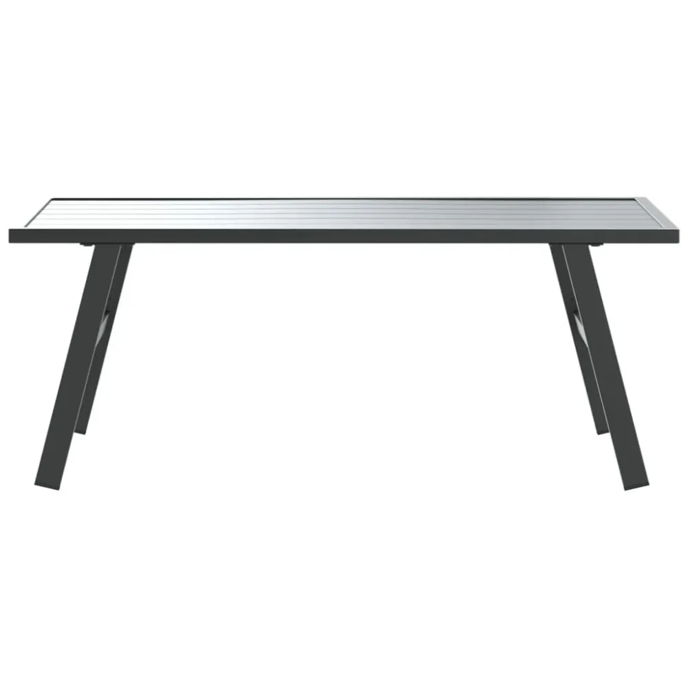 Mesa de Pátio Mesa de centro para jardim 90x45x35 cm ço revestido pó preto