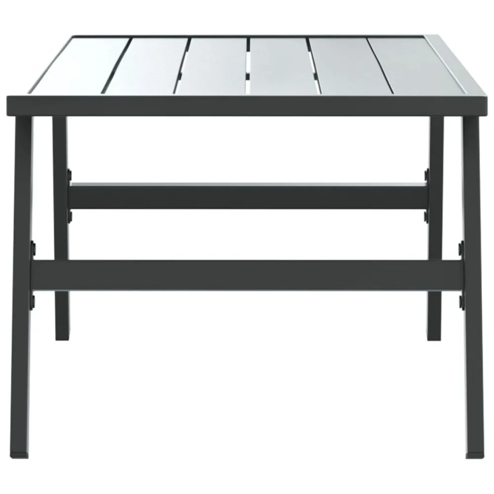 Mesa de Pátio Mesa de centro para jardim 90x45x35 cm ço revestido pó preto