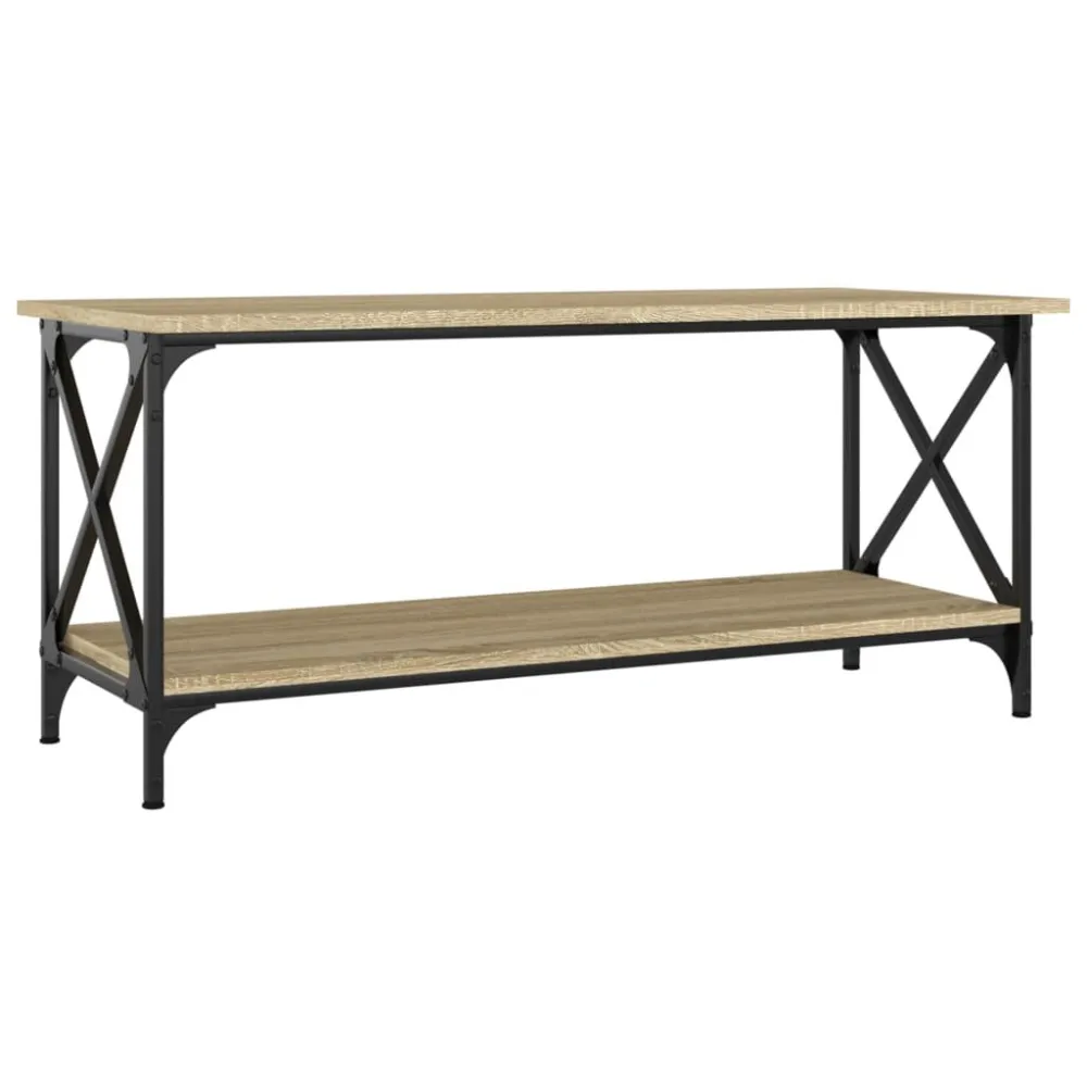Premium para Exterior Mesa de centro 100x45x45cm deriv. madeira/ferro carvalho sonoma
