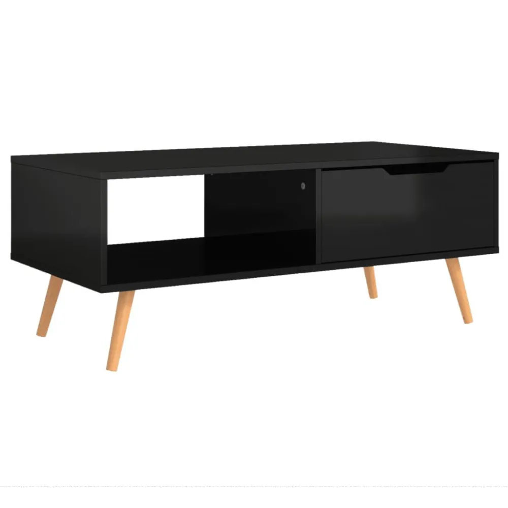 Premium para Exterior Mesa centro 100x49,5x43cm derivados de madeira preto radiante