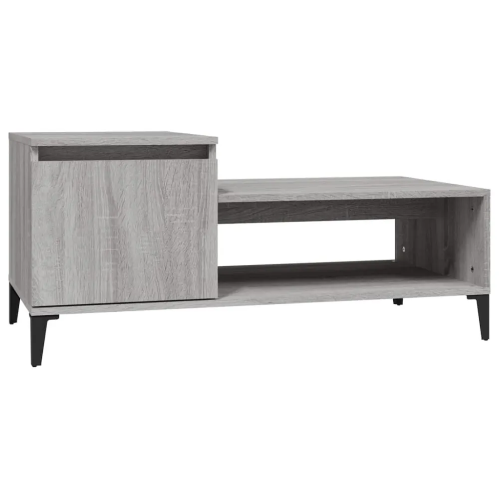 Premium para Exterior Mesa de centro 100x50x45 cm derivados madeira cinzento sonoma