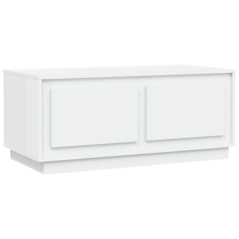 Premium para Exterior Mesa de centro 102x50x44 cm derivados de madeira branco