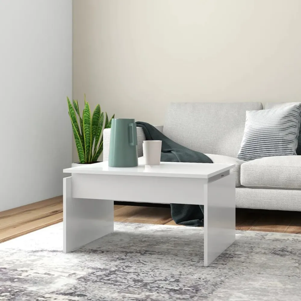 Premium para Exterior Mesa de centro 68x50x38 cm derivados de madeira branco