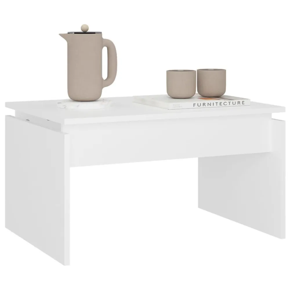 Premium para Exterior Mesa de centro 68x50x38 cm derivados de madeira branco