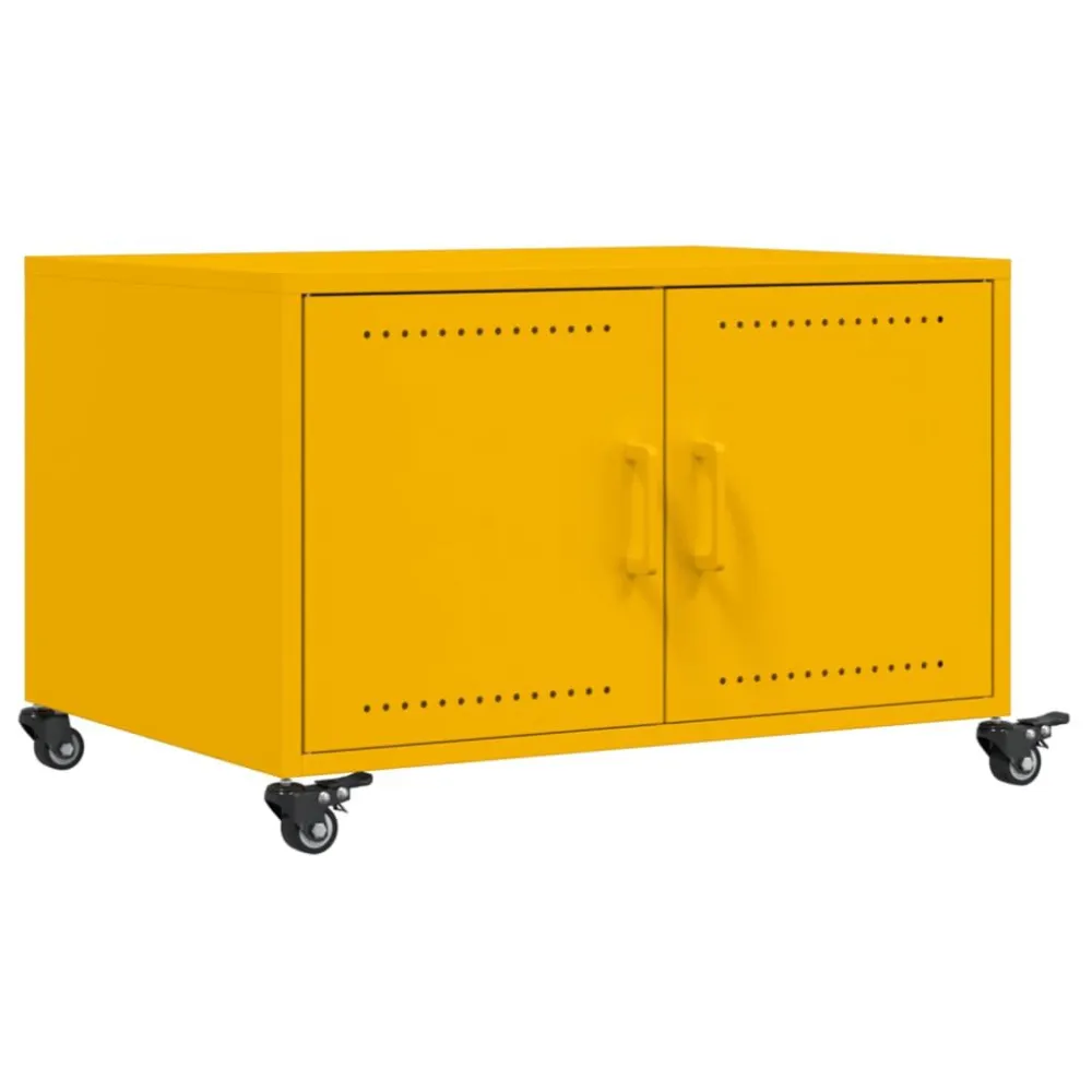 Premium para Exterior Mesa de centro 68x50x43,5 cm ço amarelo mostarda