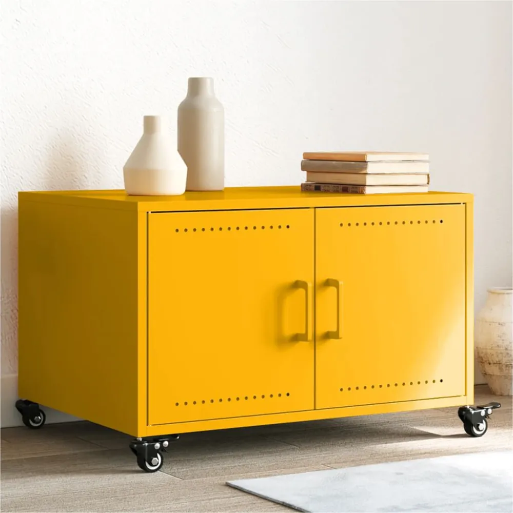 Premium para Exterior Mesa de centro 68x50x43,5 cm ço amarelo mostarda