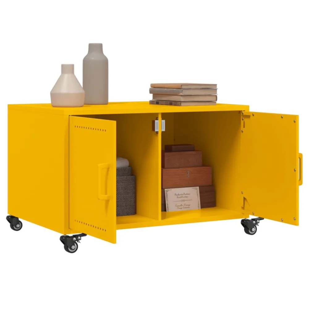Premium para Exterior Mesa de centro 68x50x43,5 cm ço amarelo mostarda