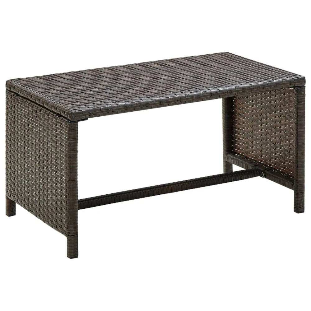 Premium para Exterior Mesa de centro 70x40x38 cm vime PE castanho