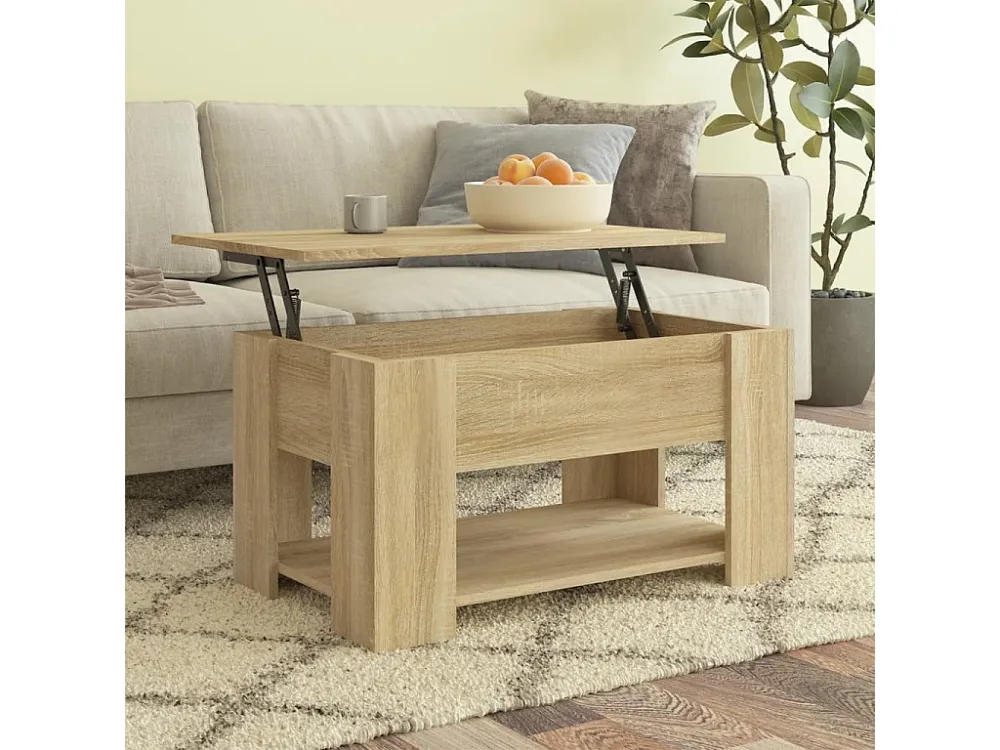 Premium para Exterior Mesa de centro 79x49x41 cm madeira processada carvalho sonoma