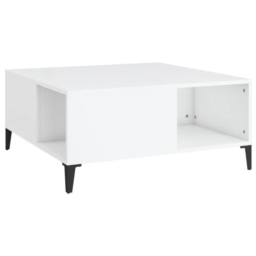 Premium para Exterior Mesa de centro 80x80x36,5 cm derivados de madeira branco