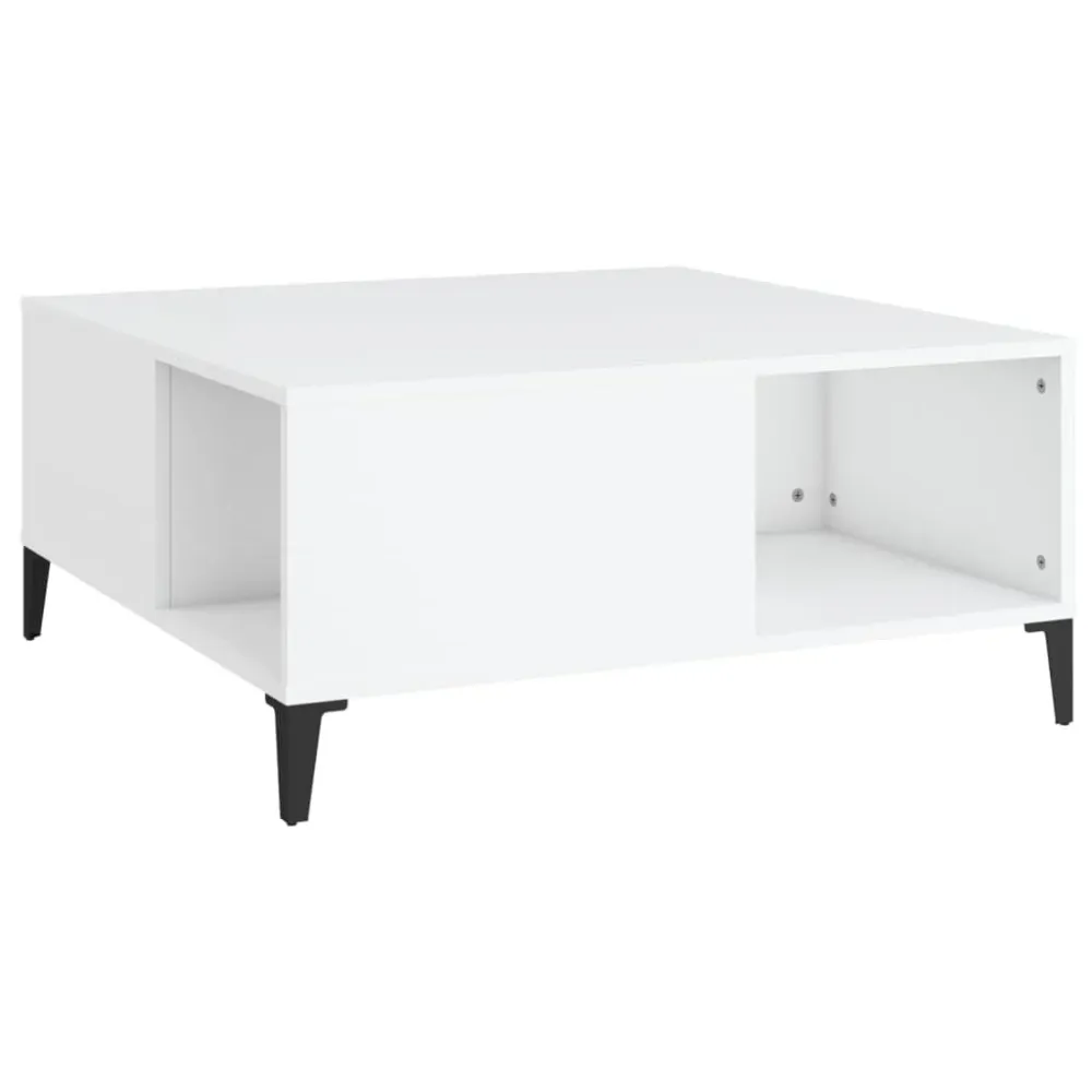 Premium para Exterior Mesa de centro 80x80x36,5 cm derivados de madeira branco